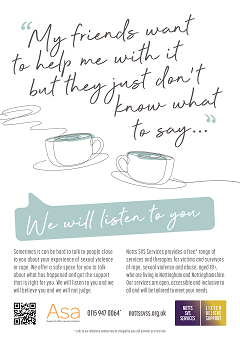 My friends want to help me with it but... Poster - My friends want to help me with it but they just don't know what to say - with an image of two cups - click on picture to download poster