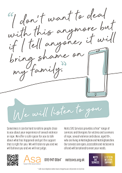 I don't want to deal with this anymore... Poster - I don't want to deal with this anymore but if I tell anyone, it will bring shame on my family - image of a mobile phone - click on picture to download poster