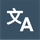 A symbol in Chinese-style writing with a 'A' written next to it. The symbol/A are in white against a dark grey background.