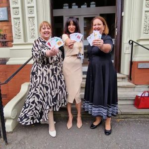 attorney general visit Photo of Police & Crime Commissioner Henry, ISVA & SSS Manager and the Attorney General holding up cards from the A-Z of Consent